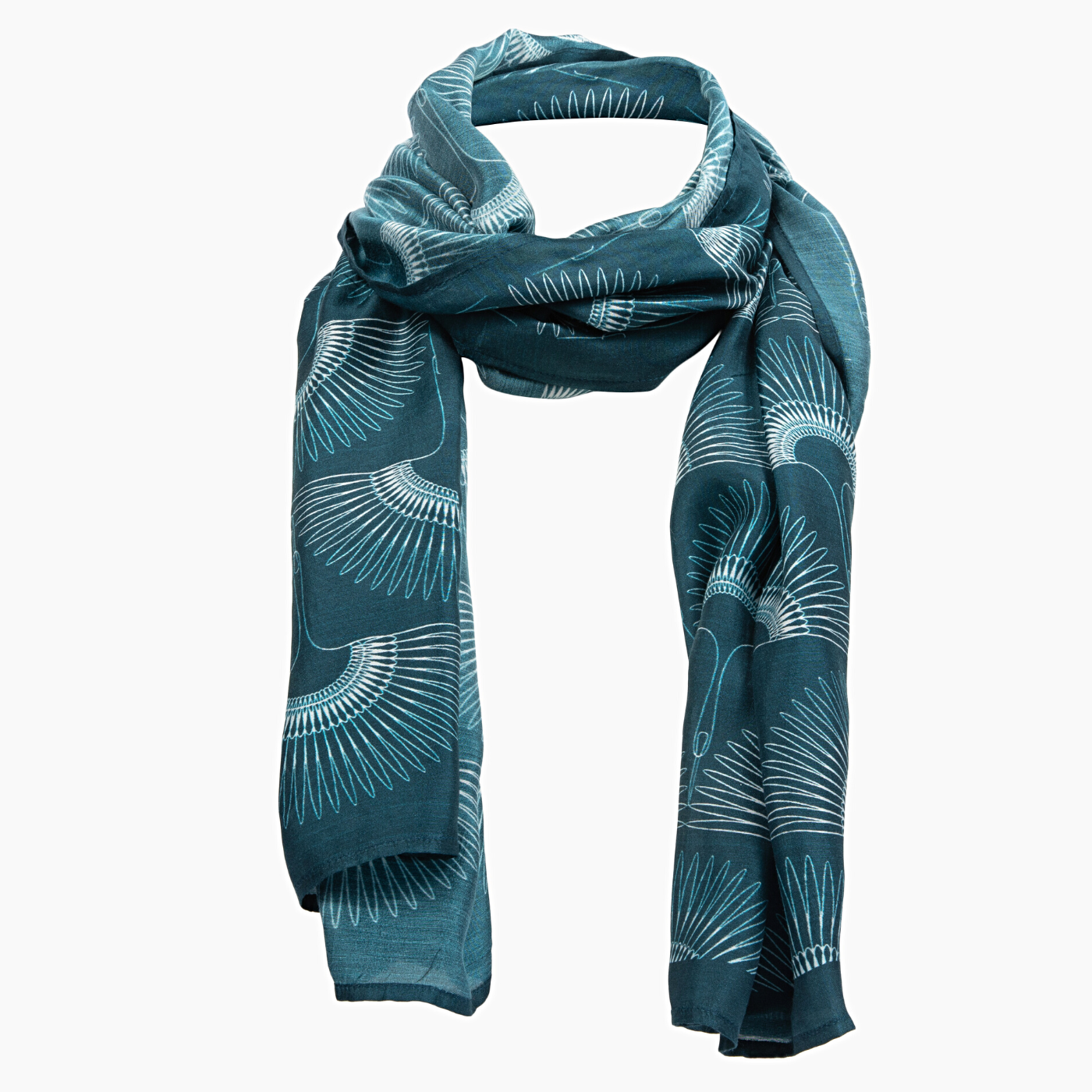 Silky Cupro Scarf - Lotus Fan Design - AbsoluteJOI SkinCare 