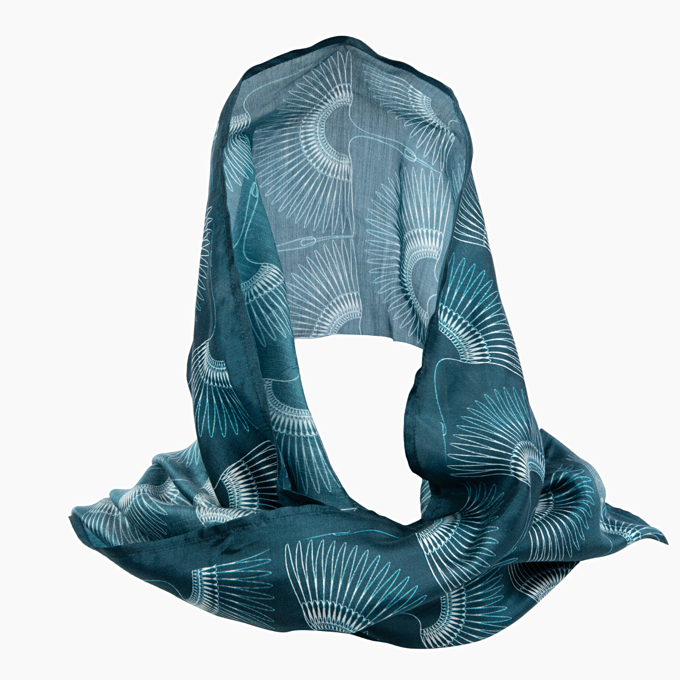 Silky Cupro Scarf - Lotus Fan Design - AbsoluteJOI SkinCare 