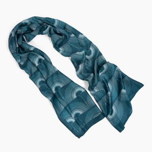 Silky Cupro Scarf - Lotus Fan Design - AbsoluteJOI SkinCare 