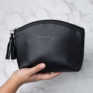 Black Pebbled Cosmetics Bag - AbsoluteJOI SkinCare 